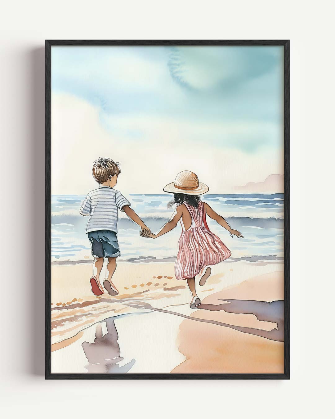Samen Op Avontuur Strandposter – dieren portret poster als wanddecoratie