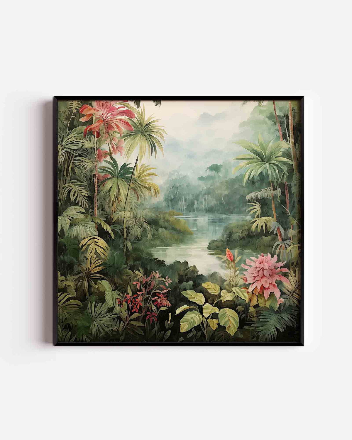 Tropische planten en meer – jungle vierkante poster als wanddecoratie