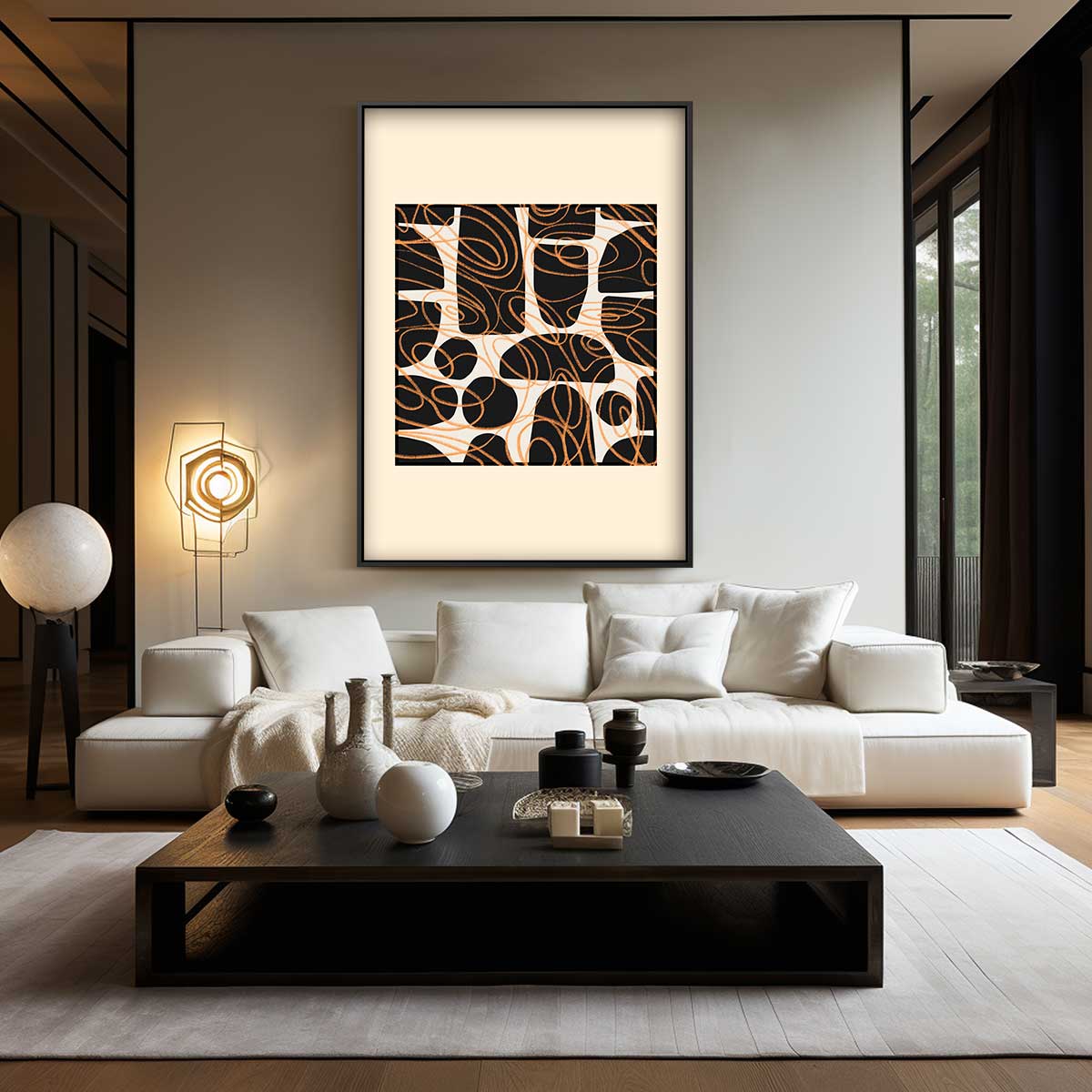 Speelse Draaikolken – modern portret kunstwerk van WallArtistic