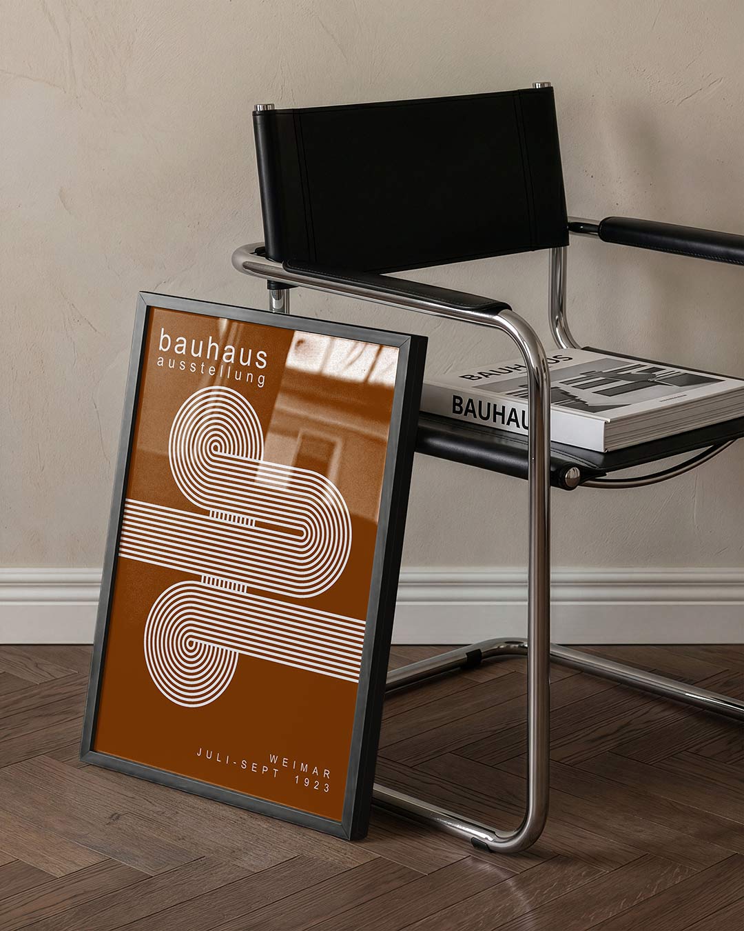 Lijnen en vlakken – staande Bauhaus poster voor aan de muur