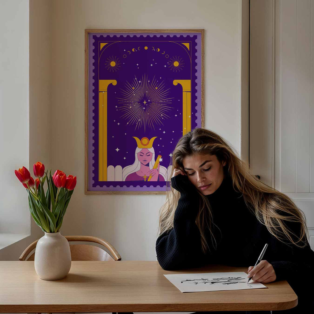 Mystieke Maangodin – mindful portret poster, afbeelding 7
