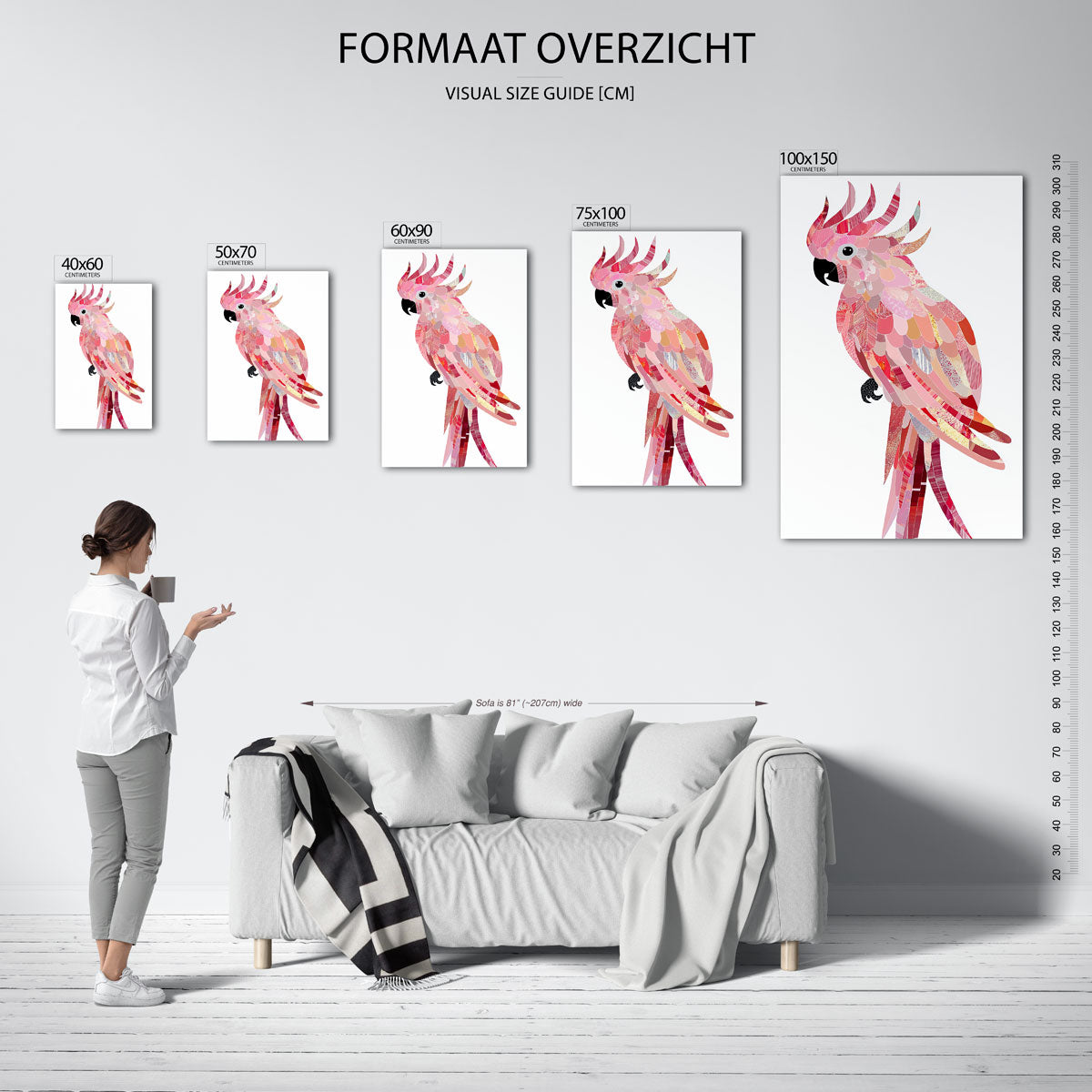 Vrolijke vogel – staand wanddecoratie kunstwerk