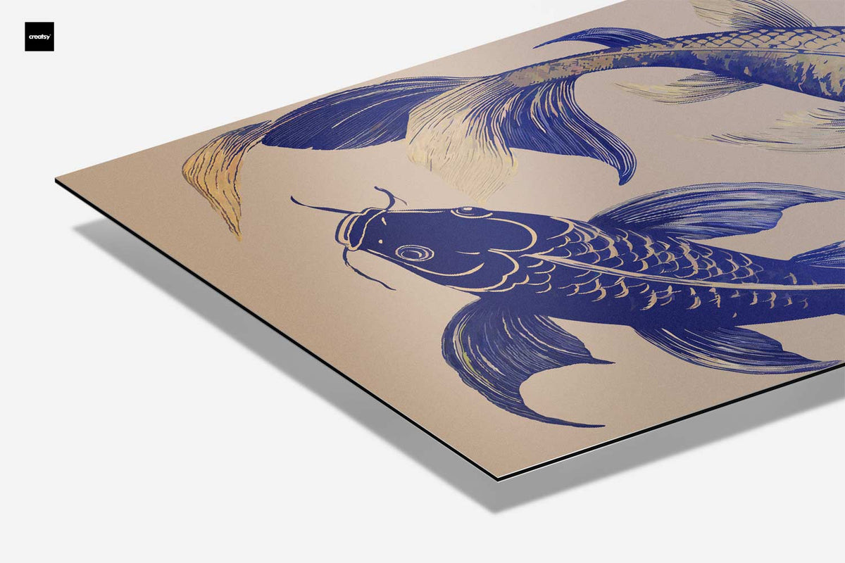 Opera d'arte Koi danzanti in gloria blu