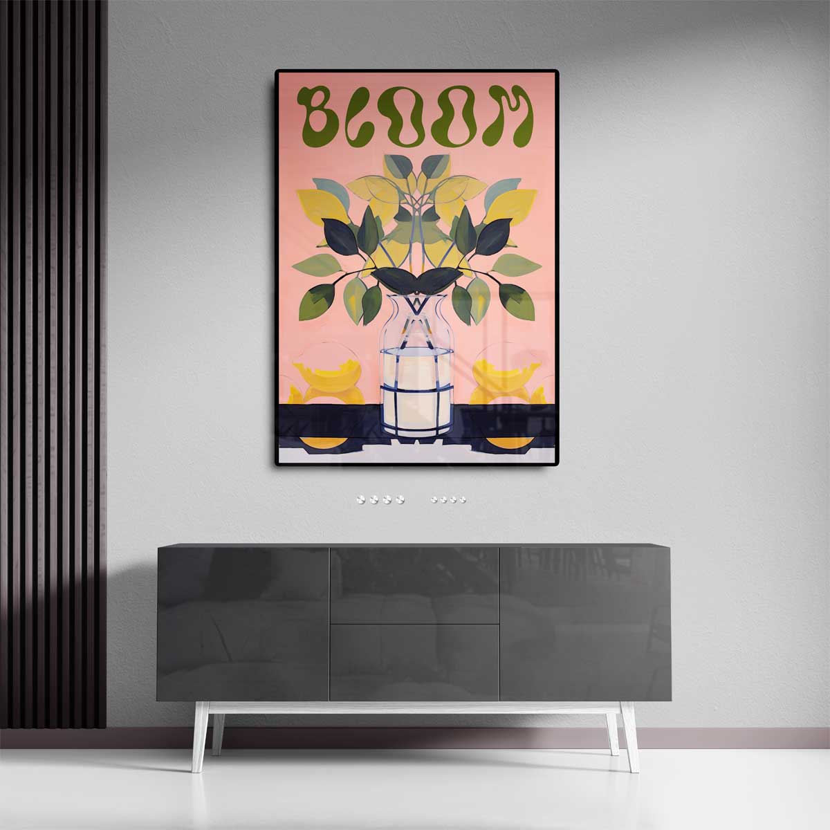 Bloemrijke Reflectie – dibond wanddecoratie in staand formaat
