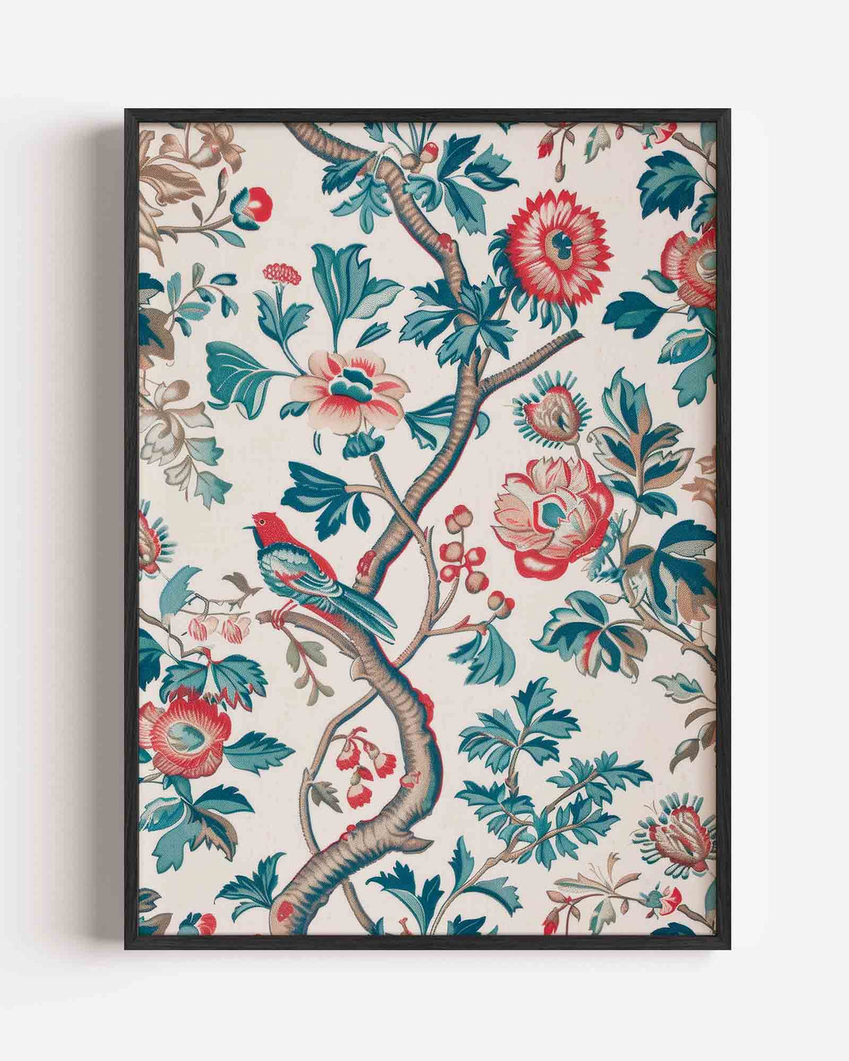 Vogel en bloemen – Kunst & Design poster als staande wanddecoratie