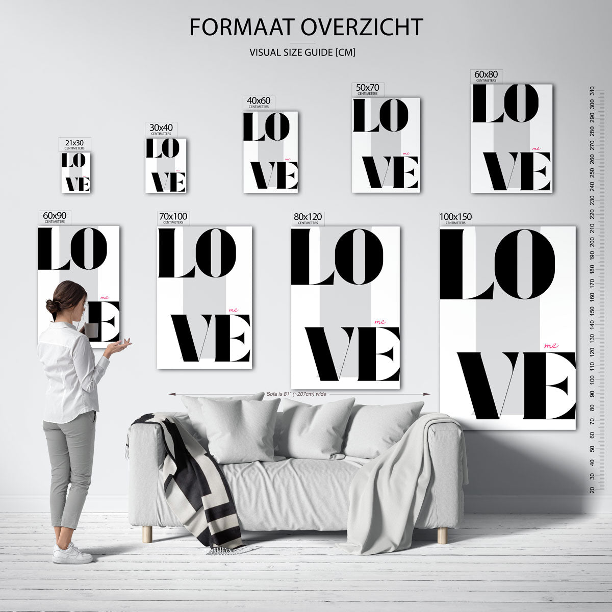 Love me – staande muurposter in Pop Art stijl