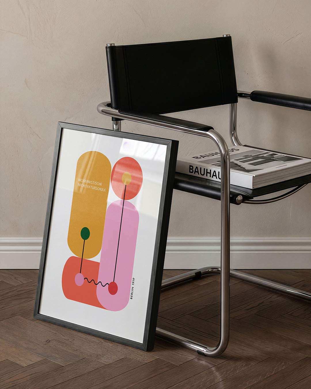 Vormen en lijnen – staande Bauhaus poster voor aan de muur