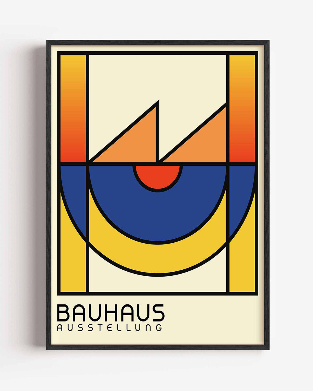 Vormen en kleurvlakken – staande Bauhaus poster als wanddecoratie