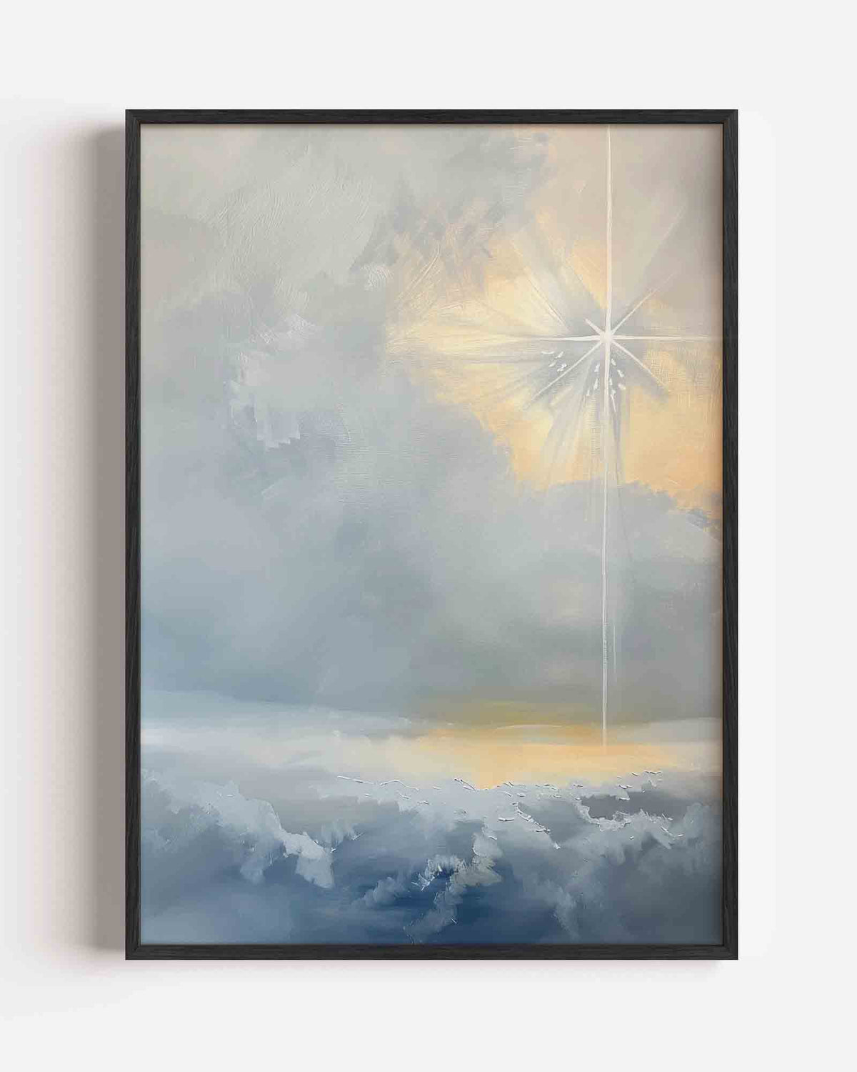 Stralen in wolken – kleurrijke abstracte portret poster als wanddecoratie