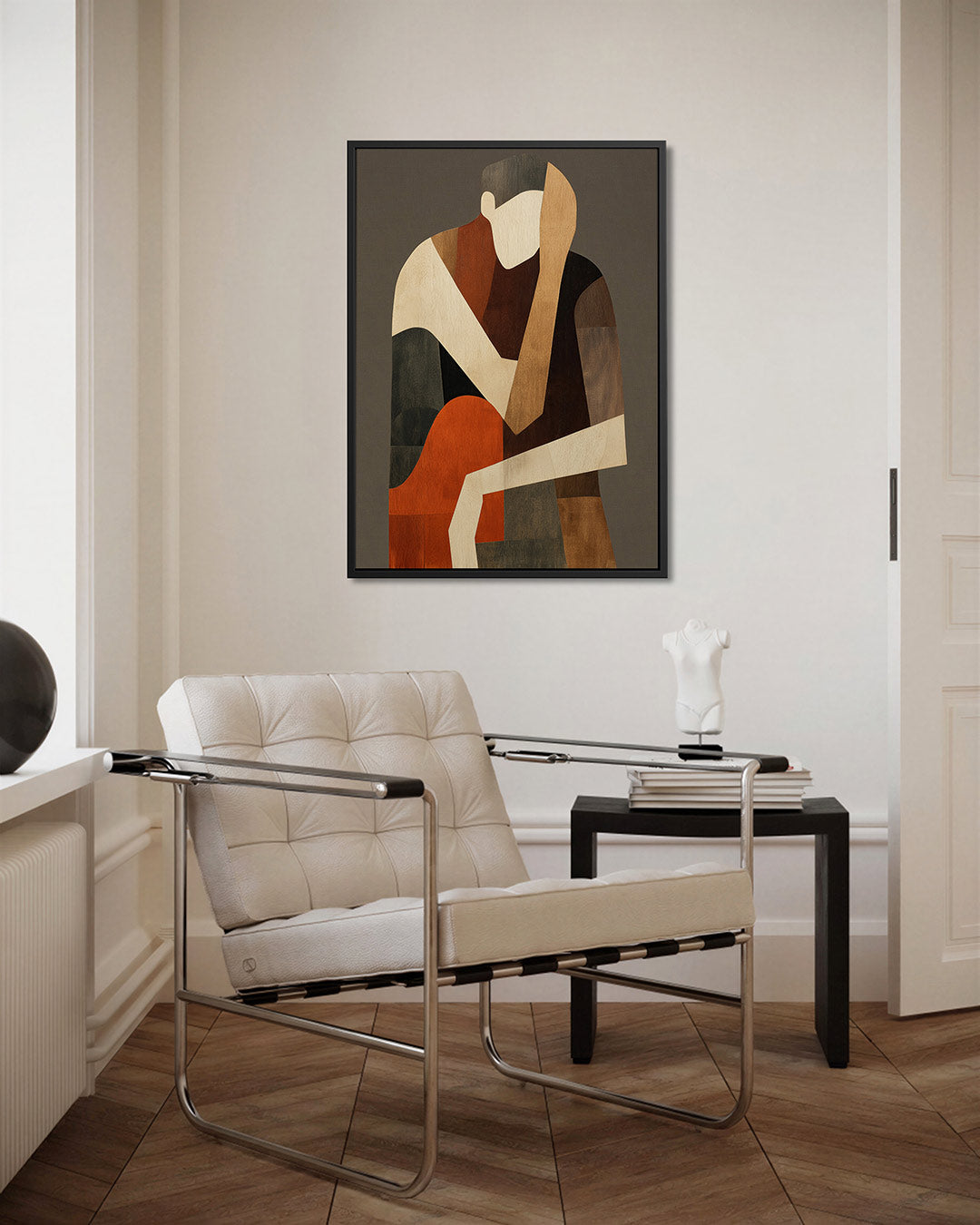 Geometrische figuren compositie – kunstwerk als stijlvolle wanddecoratie
