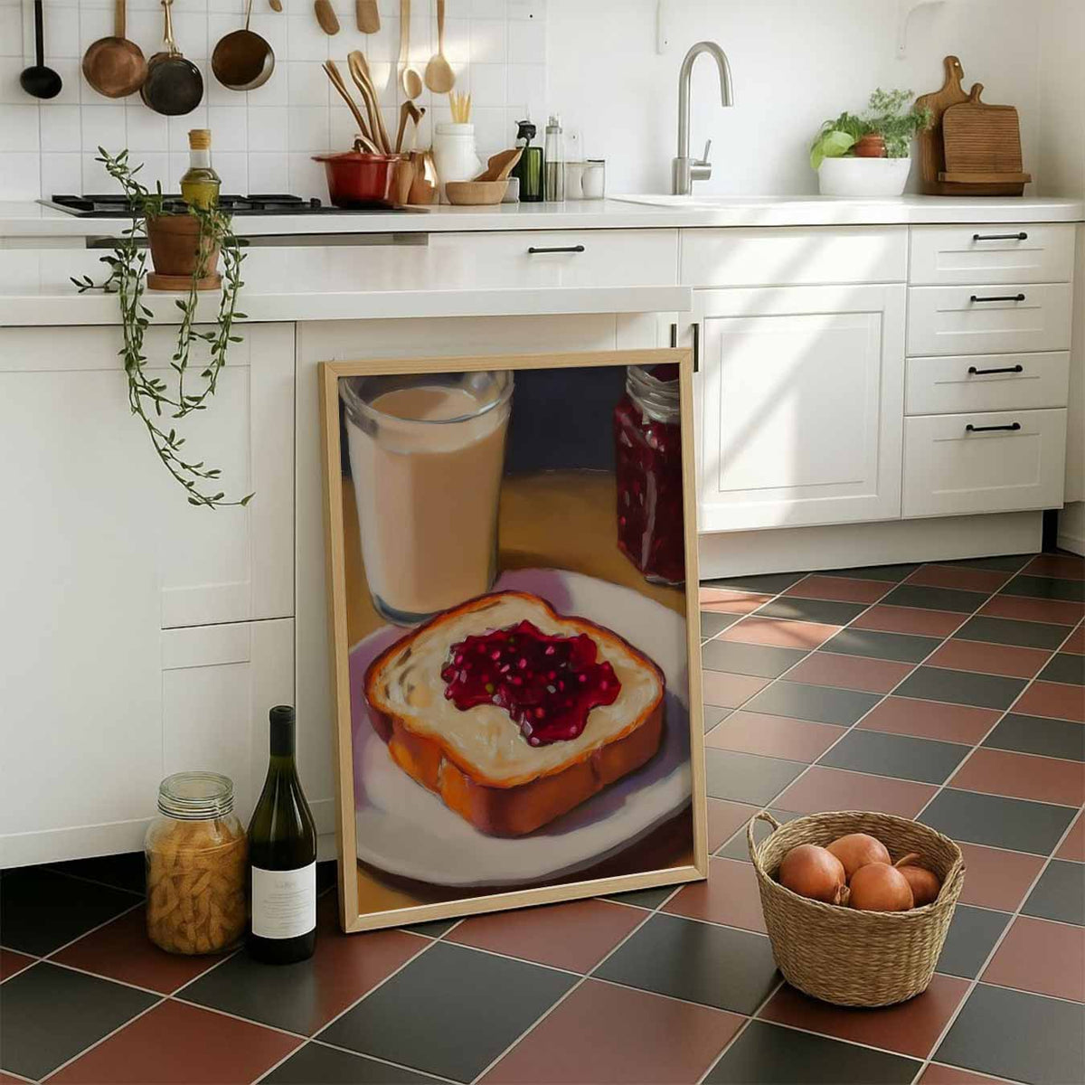 Ontbijt Nostalgie – staande muurposter voor keuken of eethoek