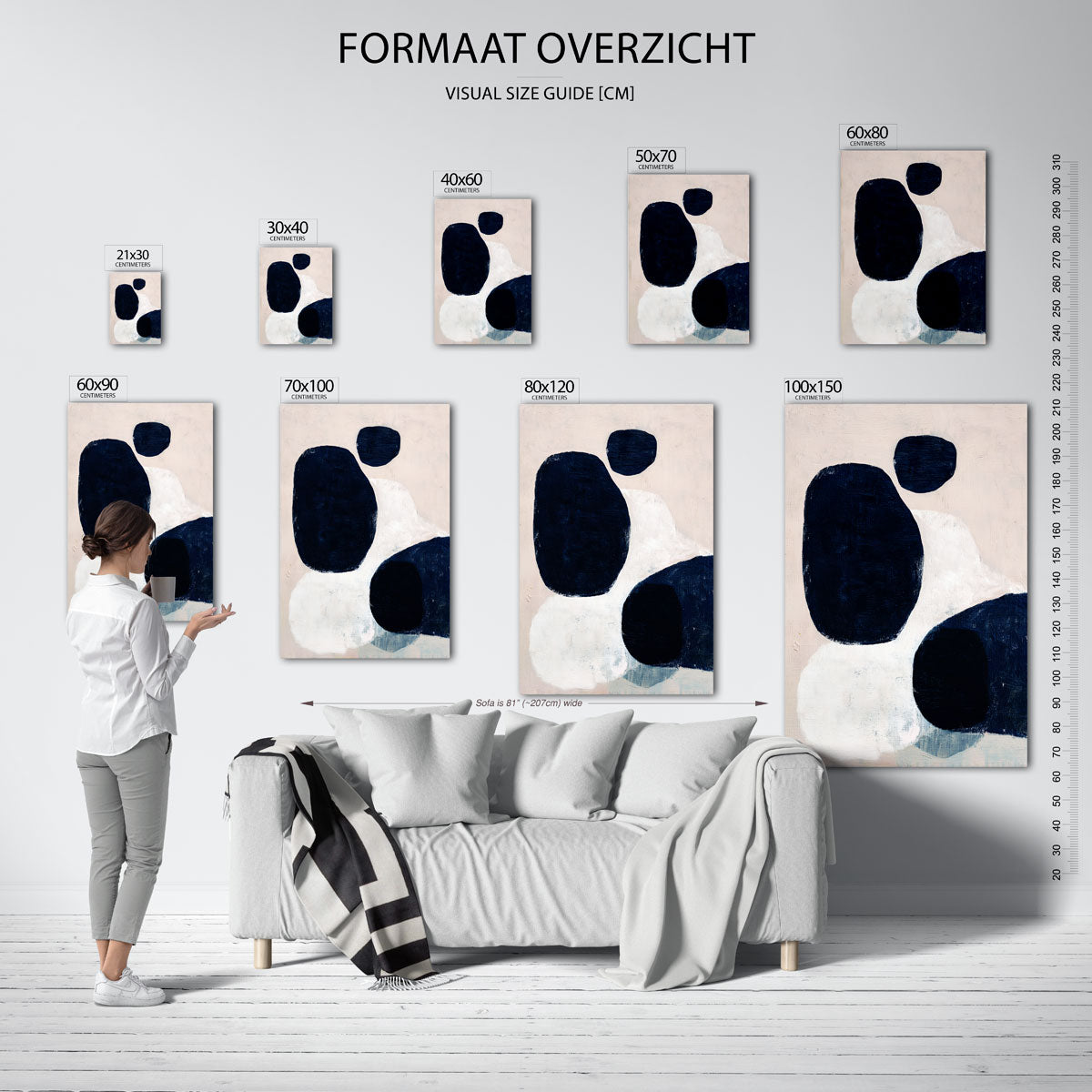 Abstracte vormen – staande muurposter met abstracte vormen