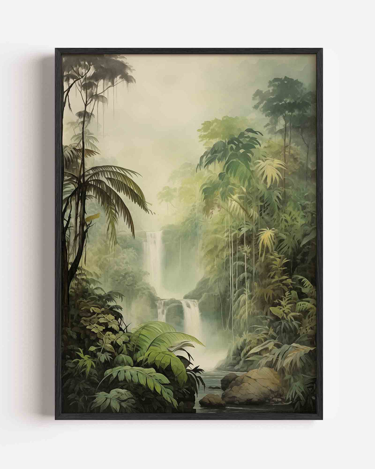 Waterval en jungle – jungle portret poster als wanddecoratie