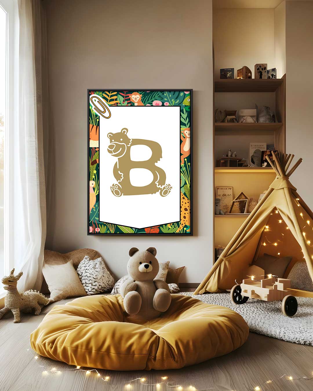 Dierenalfabet Poster - B van Beer – staand kunstwerk voor modern interieur