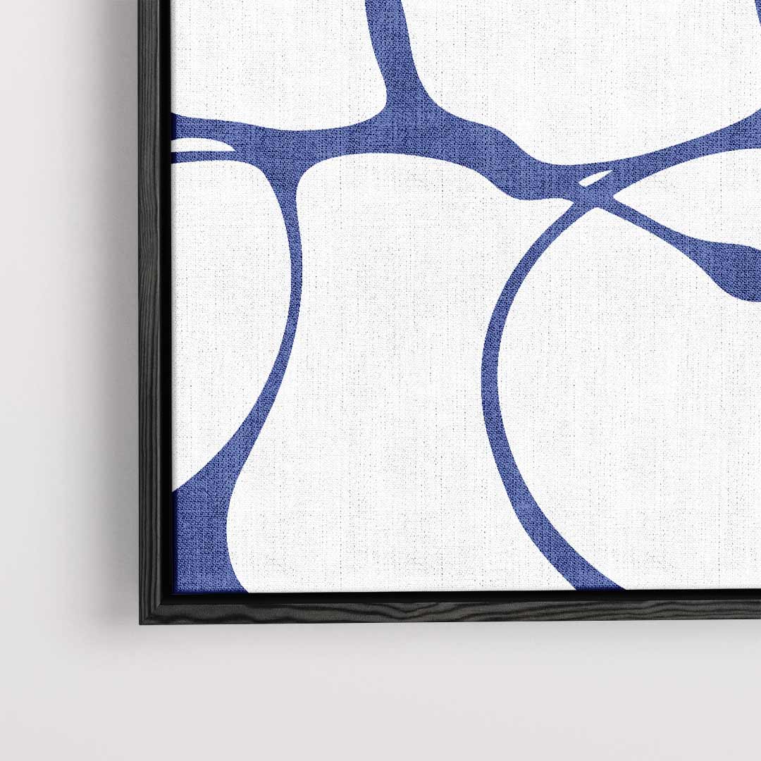 Organische Blauw-Witte Patronen – dibond kunstwerk als wanddecoratie
