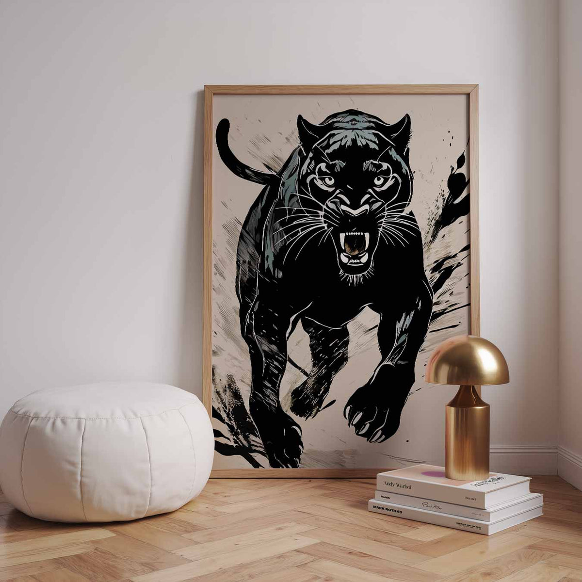 Stoere Panter Kunstposter – dieren poster in staand formaat
