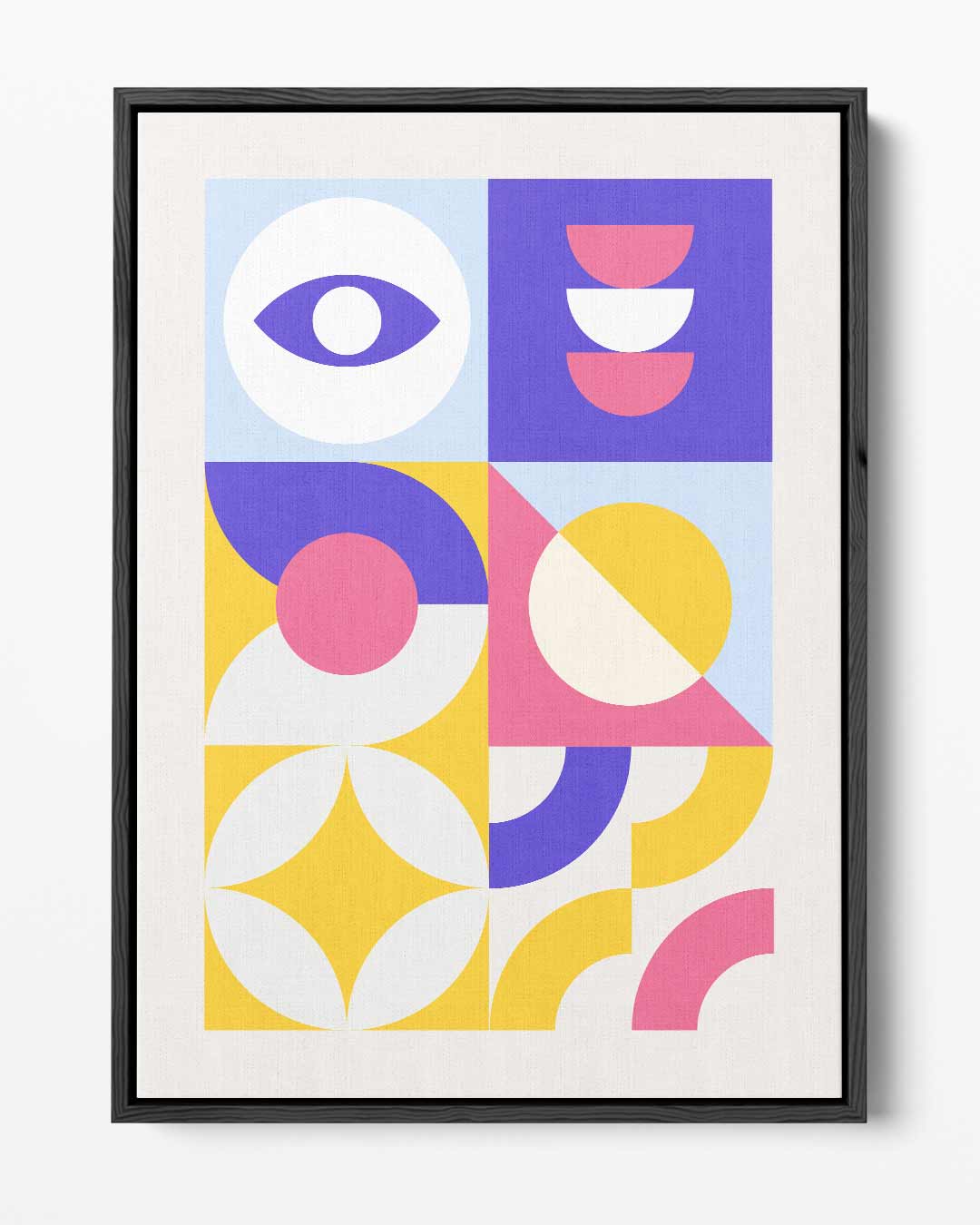 Kleurrijk Geometrisch Vreugde – portret kunstwerk als wanddecoratie