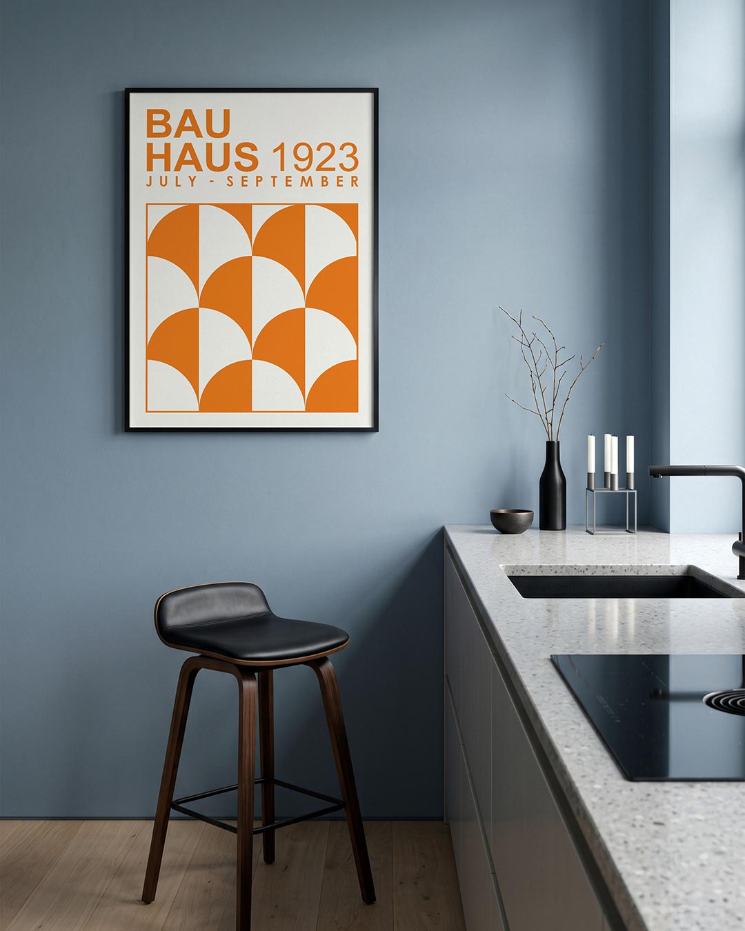 Oranje vlakritme Poster