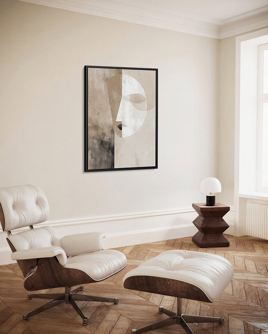 Geometrisch portret – decoratief kunstwerk voor aan de muur