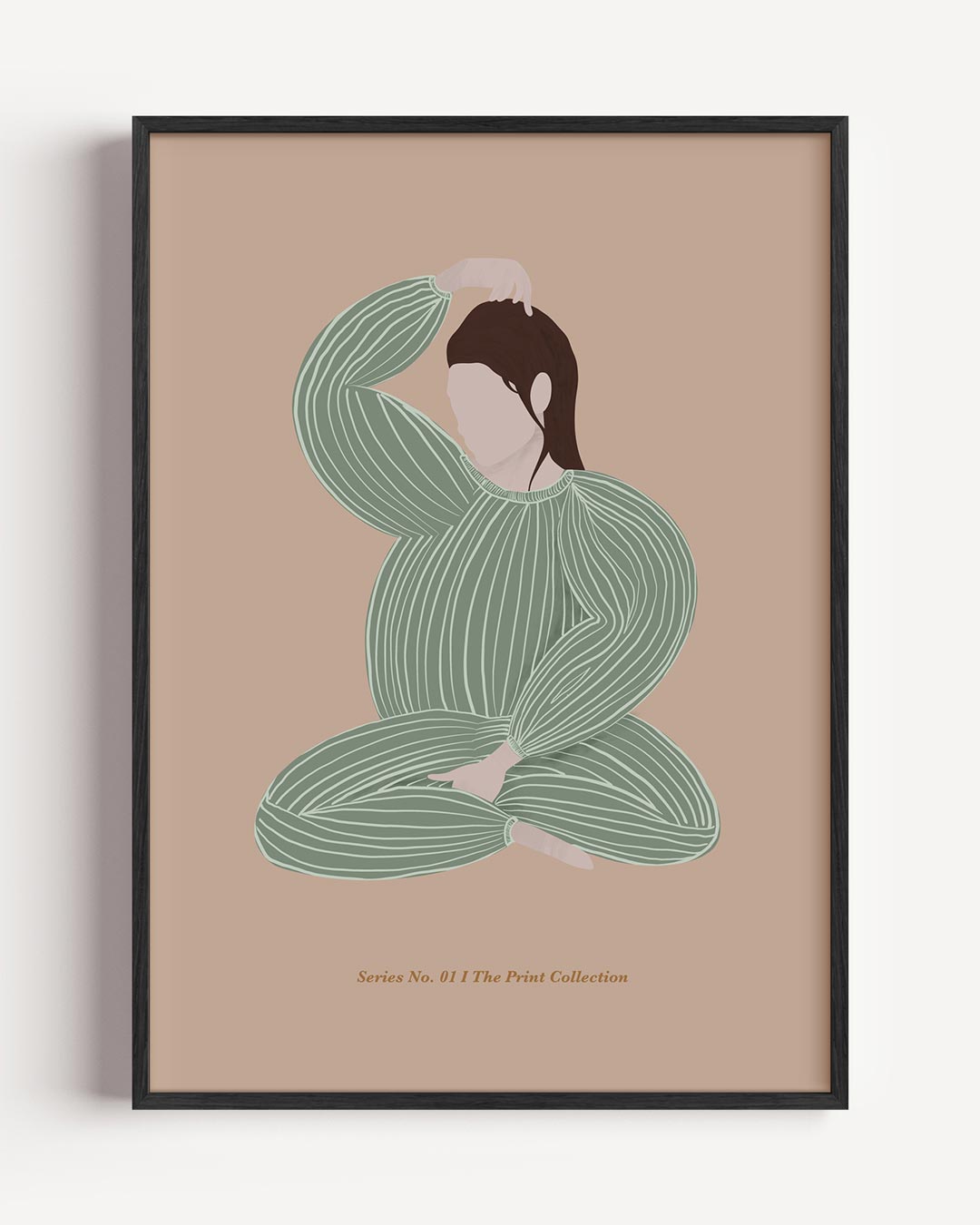 Rustgevende Geïllustreerde Art Print – moderne portret poster als wanddecoratie