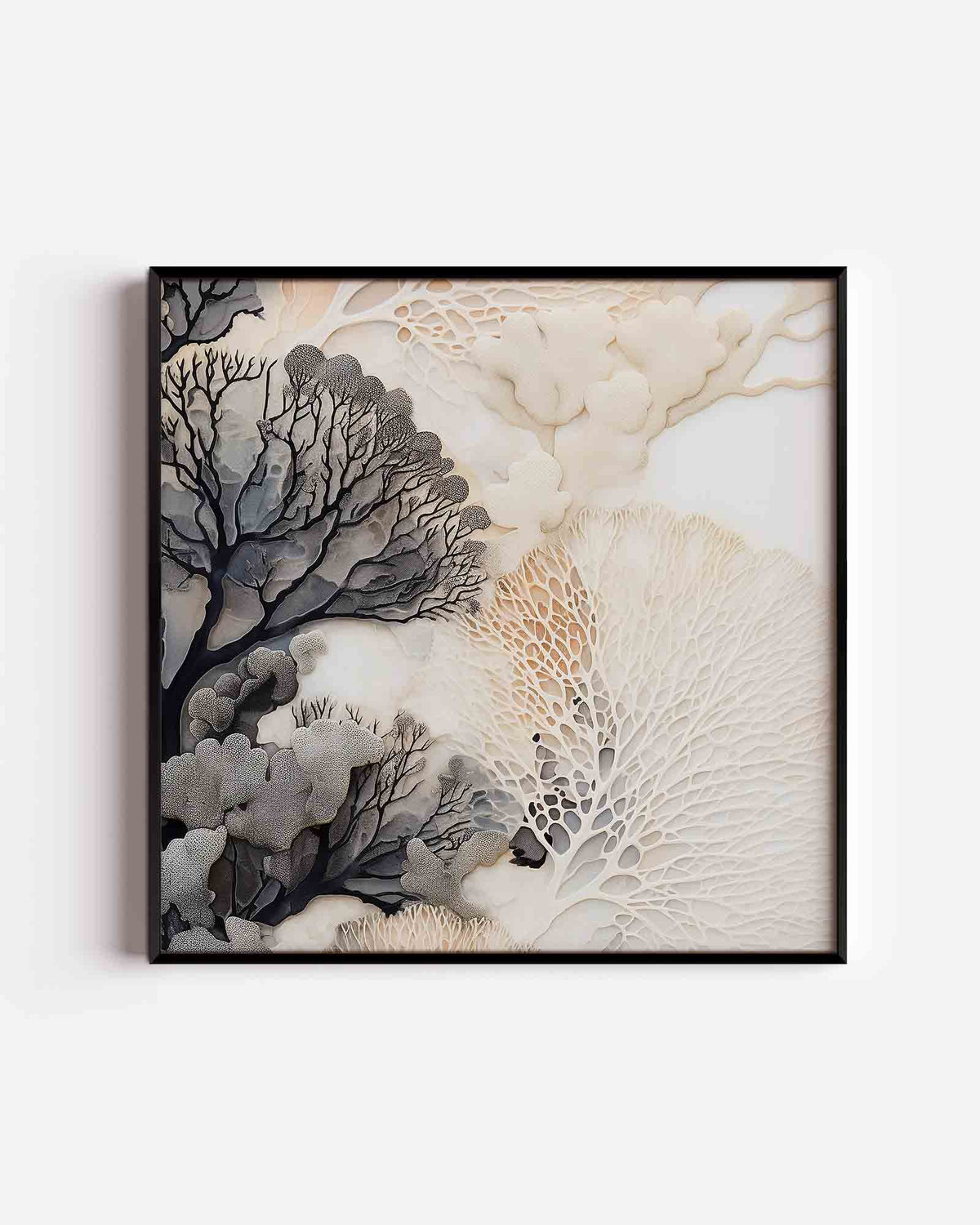 Organische vormen – zacht abstracte vierkante poster als wanddecoratie