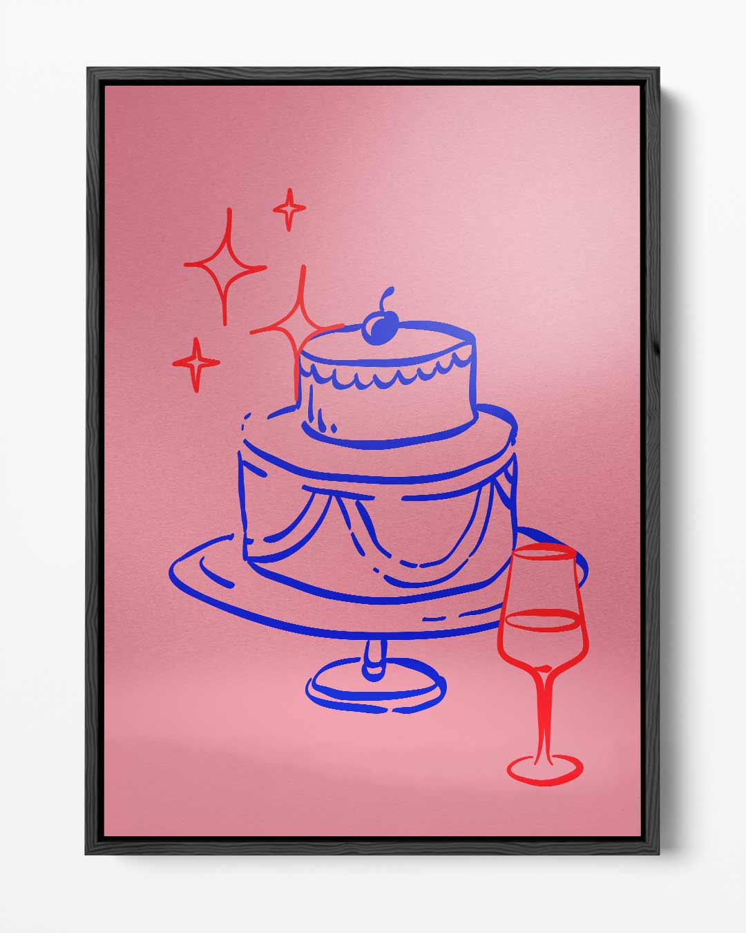 Feestelijke Taart Illustratie – portret kunstwerk als wanddecoratie