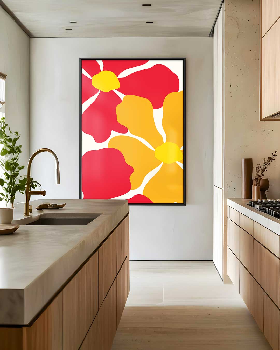 Bloemrijke Kleurexplosie – plexiglas wanddecoratie in portret formaat