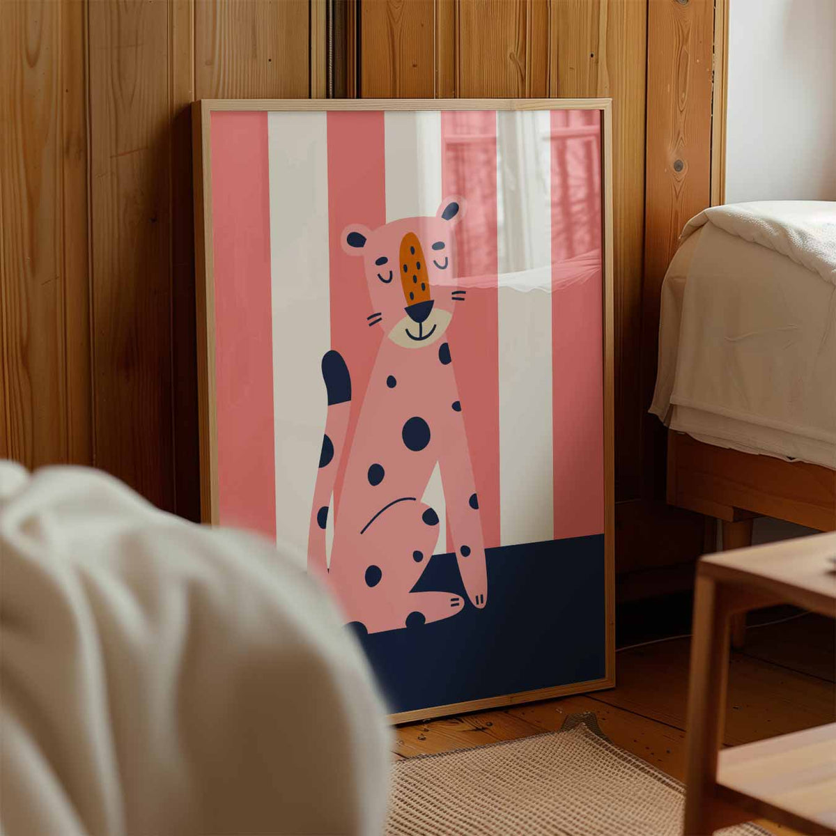 Schattige Luipaard – kinderposter in staand formaat