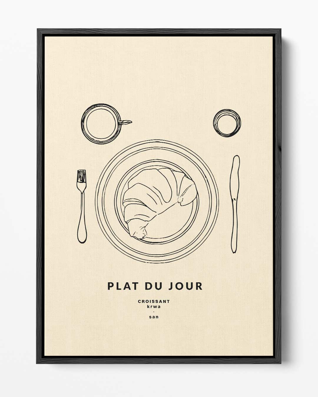 Croissant Plat du Jour Poster – portret kunstwerk als wanddecoratie