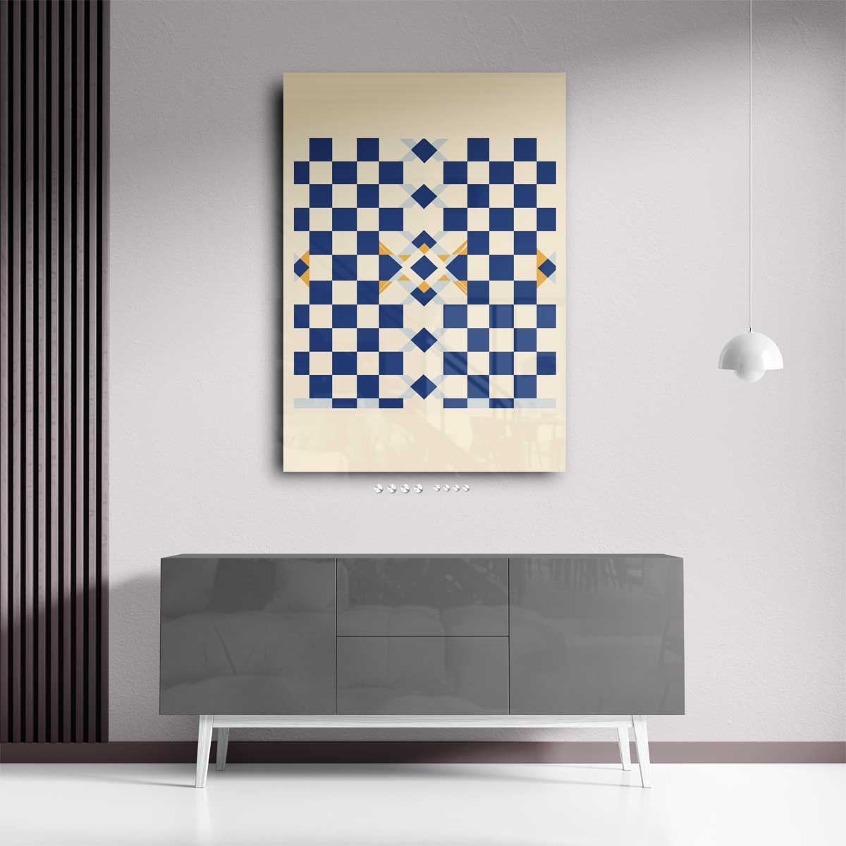 Geometrisch Schaduwspel – kunstwerk met zwarte baklijst
