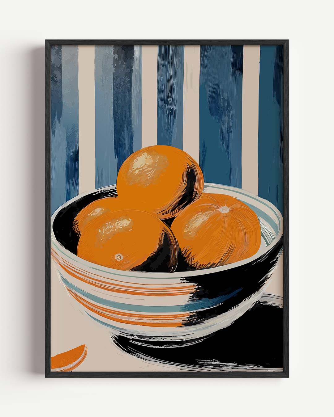 Citrusfrisse Sinaasappelkom – Popart en Streetart portret poster als wanddecoratie