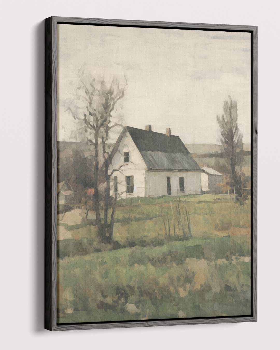 Rustiek Landhuis op het Platteland – canvas wanddecoratie in portret formaat