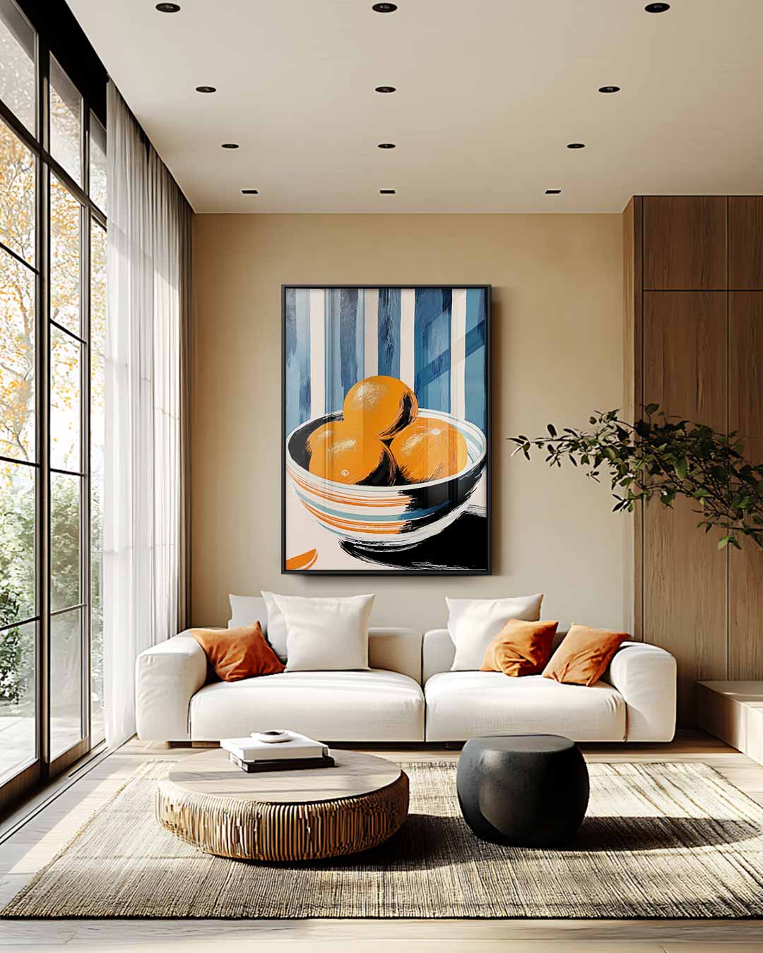 Nostalgische Stilleven met Sinaasappels – staand kunstwerk voor modern interieur