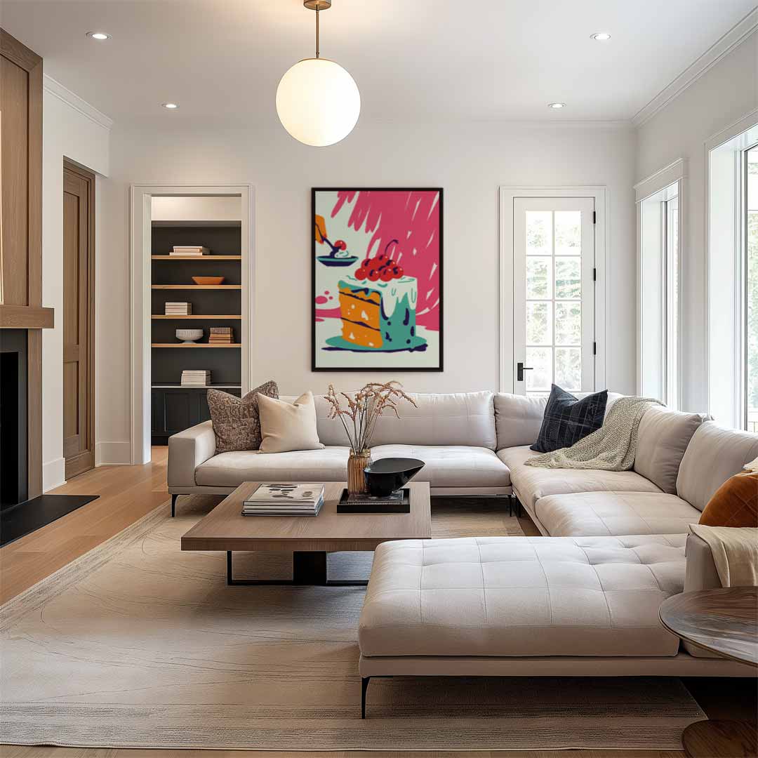 Speelse Taart Fantasie – modern portret kunstwerk van WallArtistic