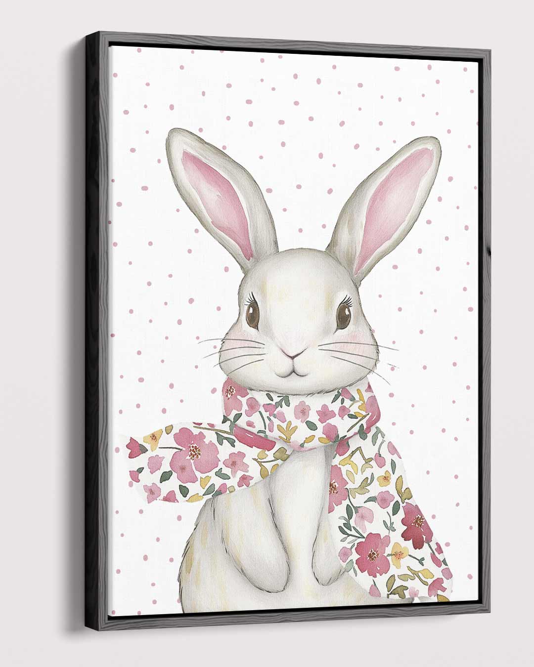 Schattige Bloemensjaal Konijn – plexiglas wanddecoratie in portret formaat
