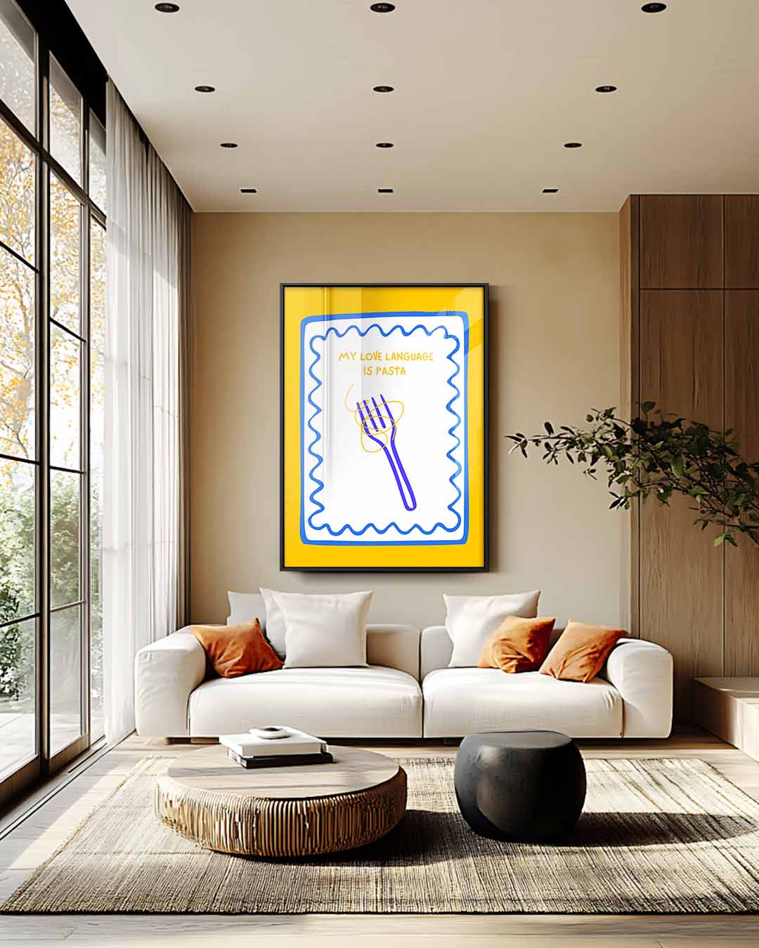 Pasta Liefdestaal – staande wandkunst voor woonkamer of interieur