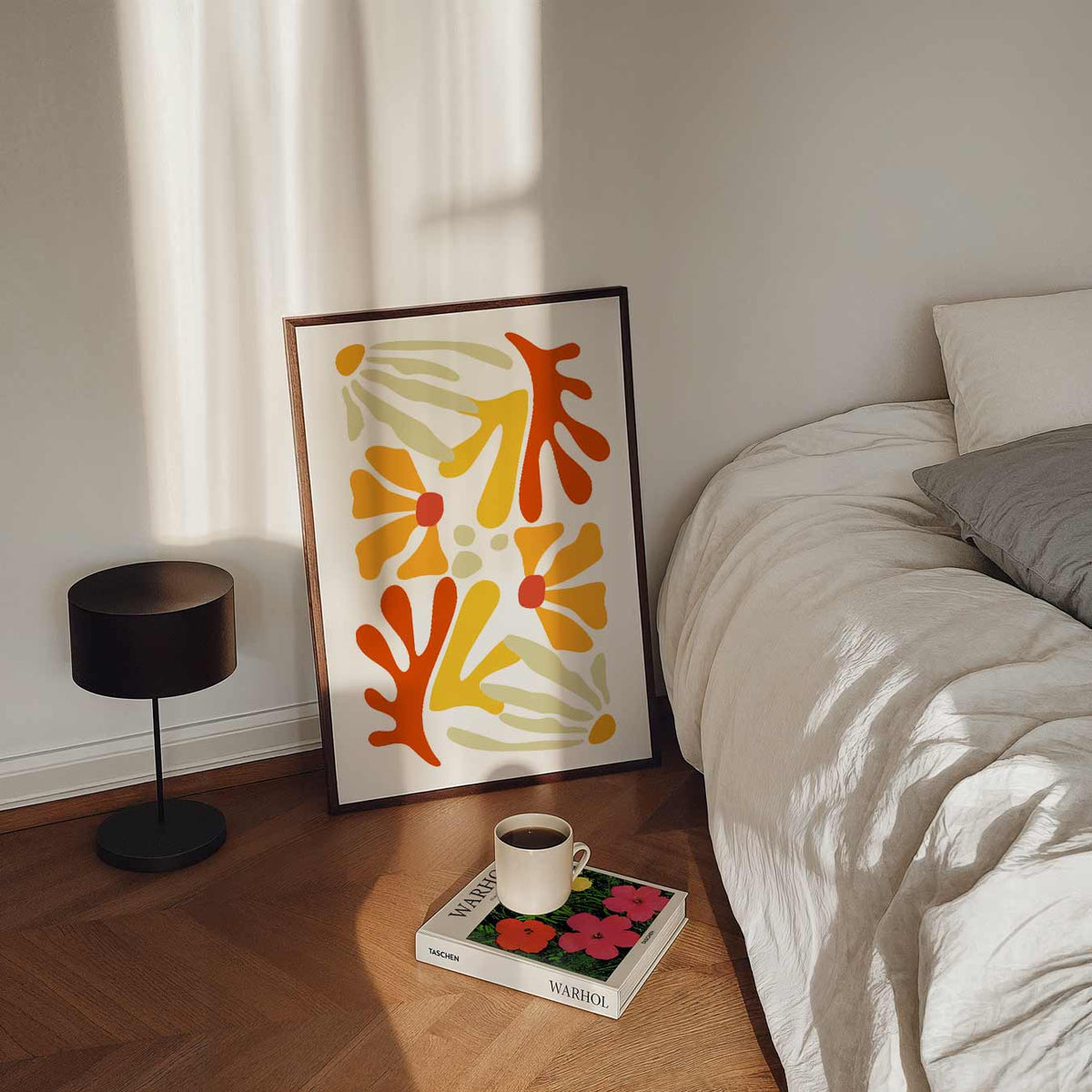 Bloemenexplosie Wandposter – staande bloemen wanddecoratie van WallArtistic