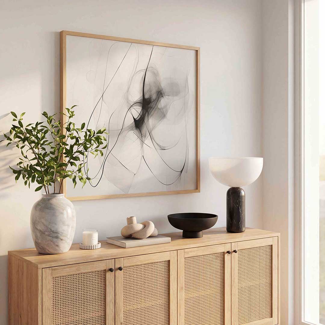 Abstracte lijnen – kleurrijke poster in vierkant formaat