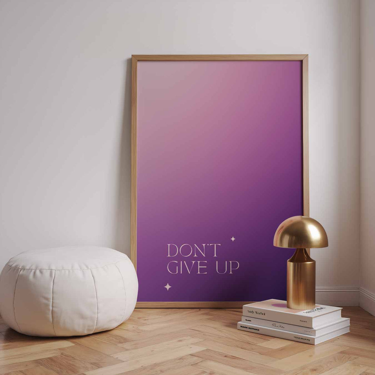 Inspirerende "Don't Give Up"-Poster – staande muurposter met mindful uitstraling