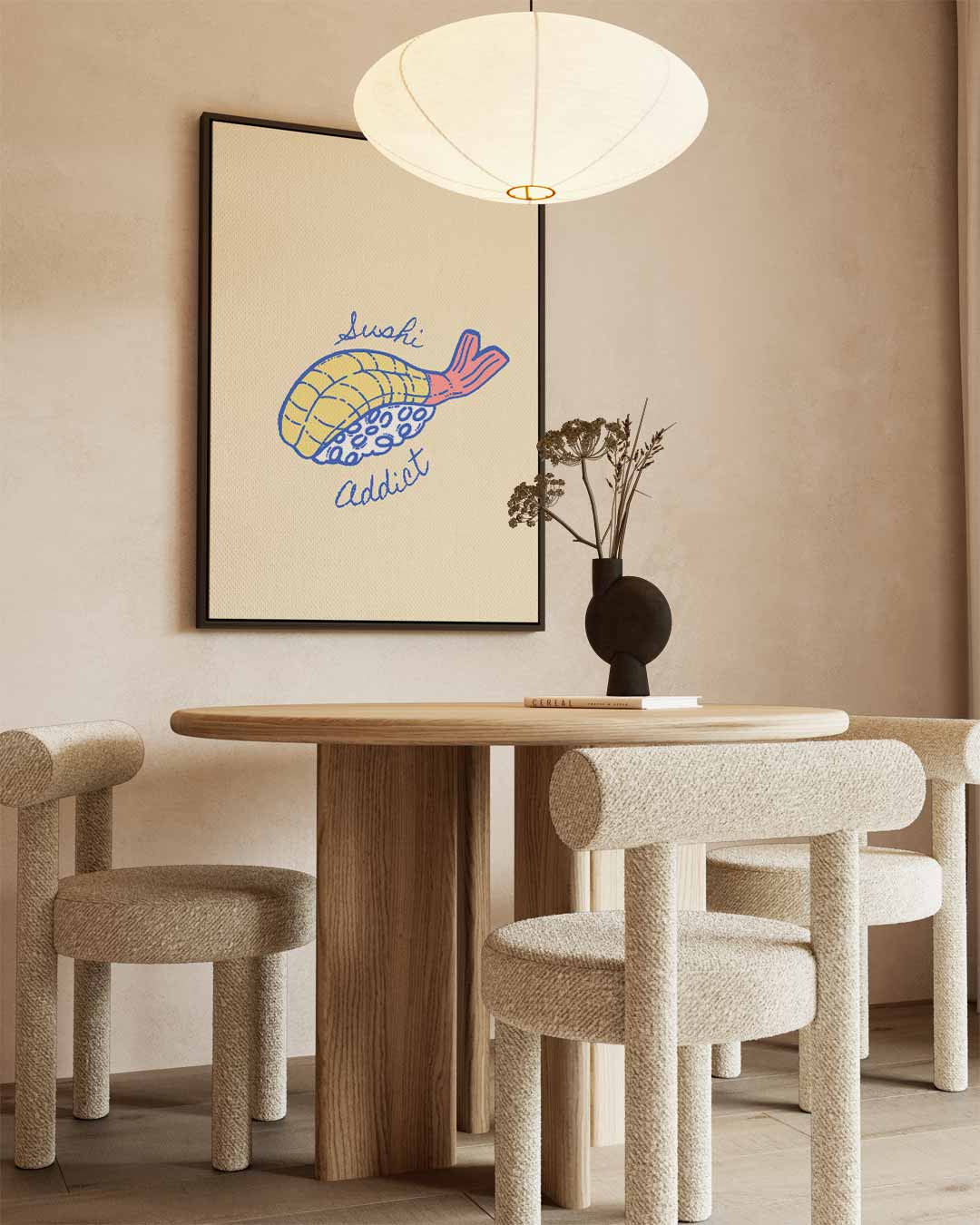 Sushi Addict Illustratie – canvas wanddecoratie in portret formaat