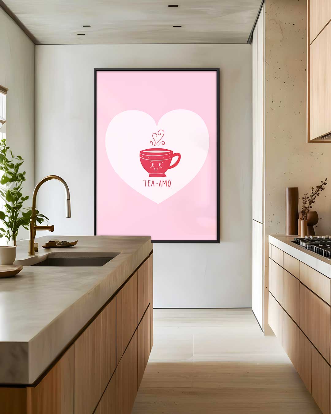 Tea-Amo Hart Poster – dibond wanddecoratie in staand formaat