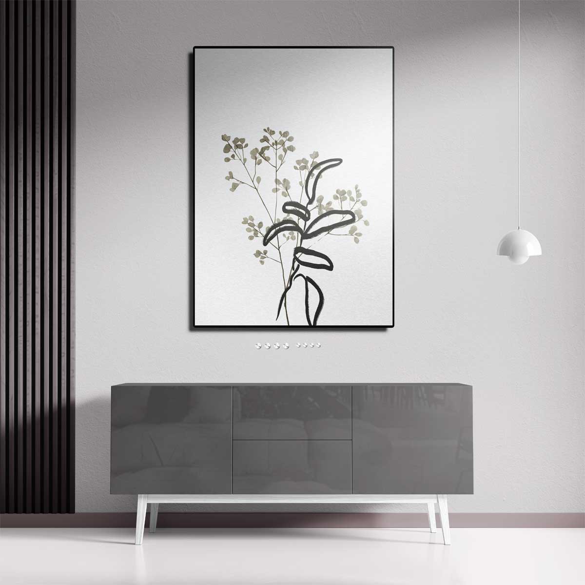 Minimalistische Botanische Illustratie – dibond kunstwerk als wanddecoratie