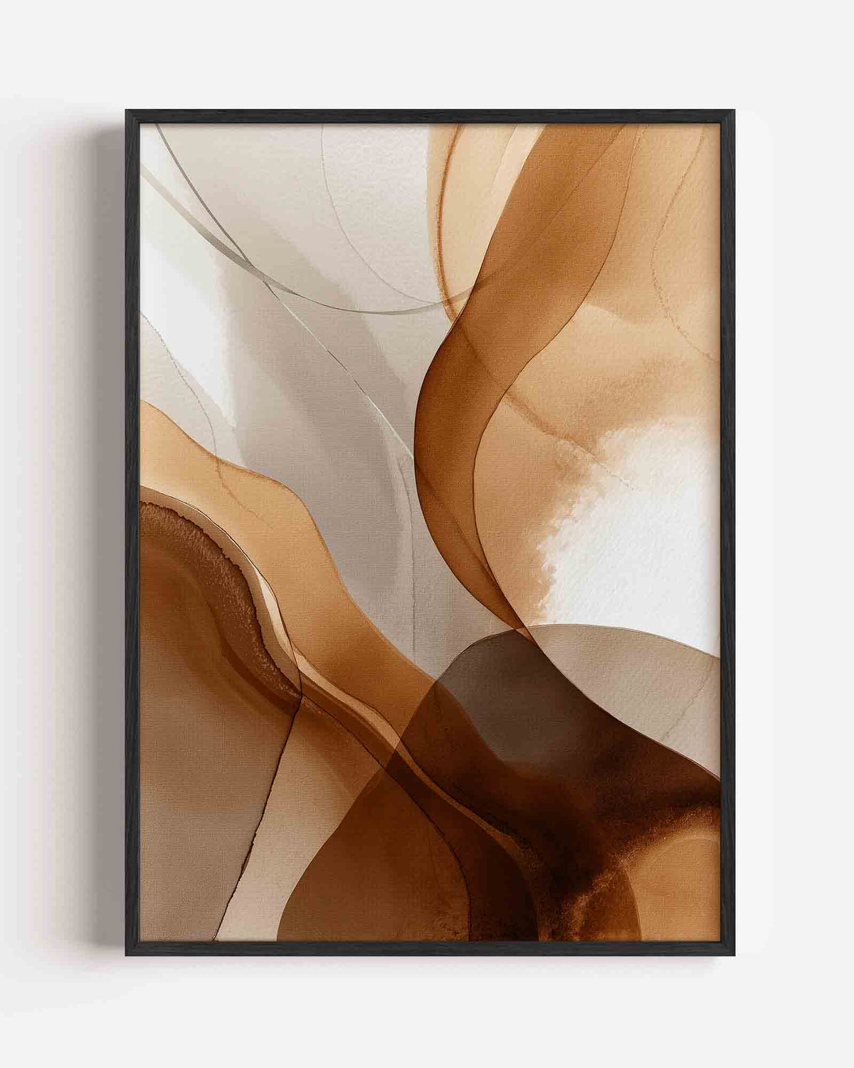Abstracte bruine vormen – abstracte portret poster als wanddecoratie