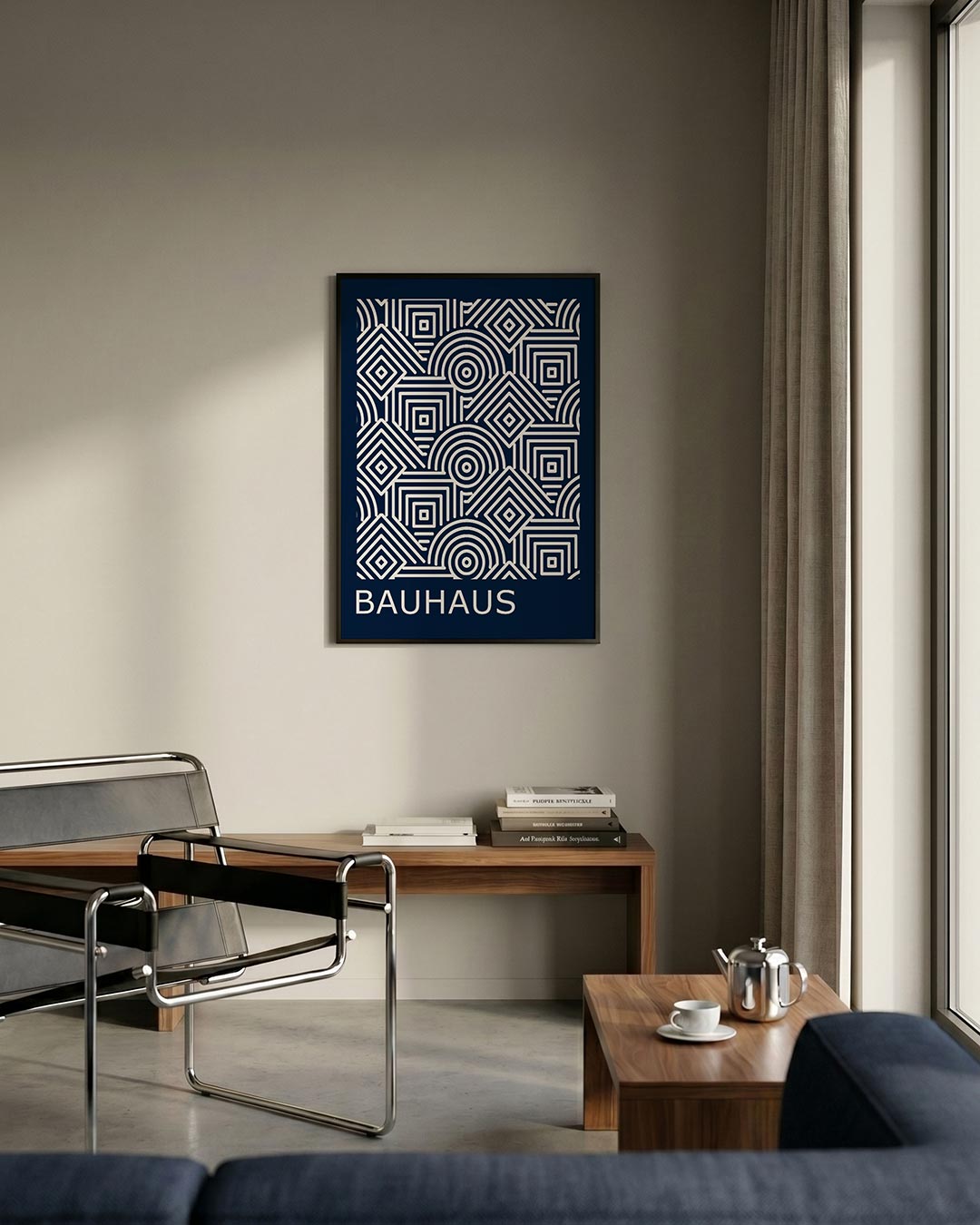 Lijnen en patronen – staande Bauhaus poster voor aan de muur