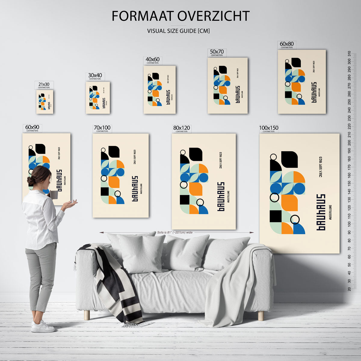 Vormen en vlakken – geometrische poster in Bauhaus-stijl van WallArtistic