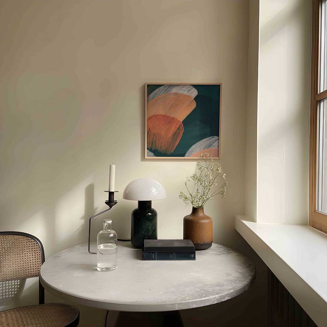 Abstracte penseelstreken – artistieke poster in vierkant formaat