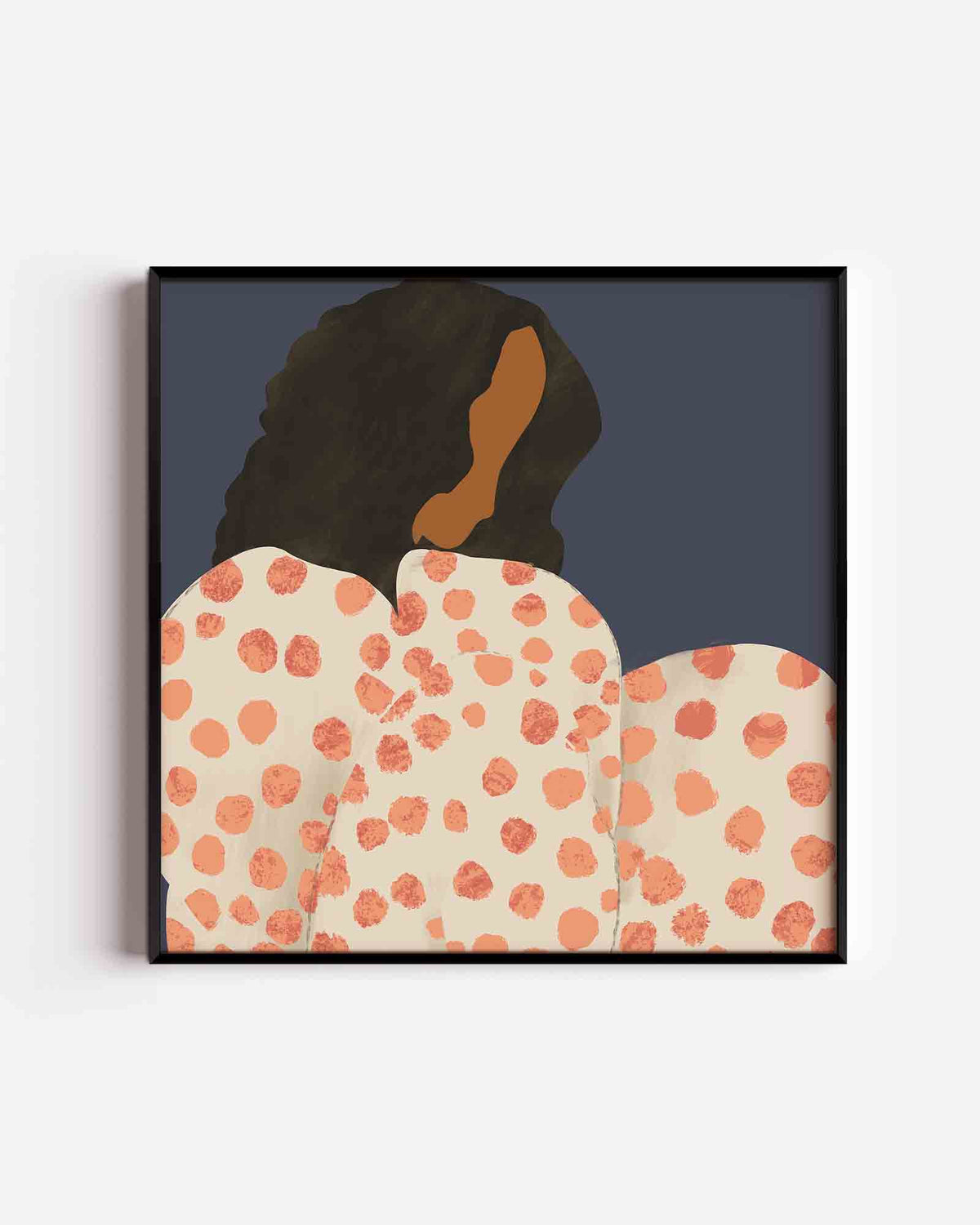 Vlekkenpatroon en silhouet – vrouwelijk portret als vierkante poster