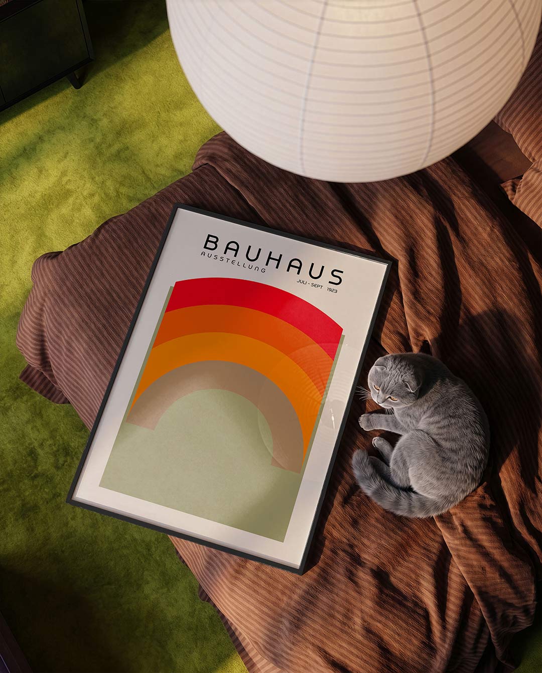 Kleurvlakken boog – moderne Bauhaus wandkunst als poster