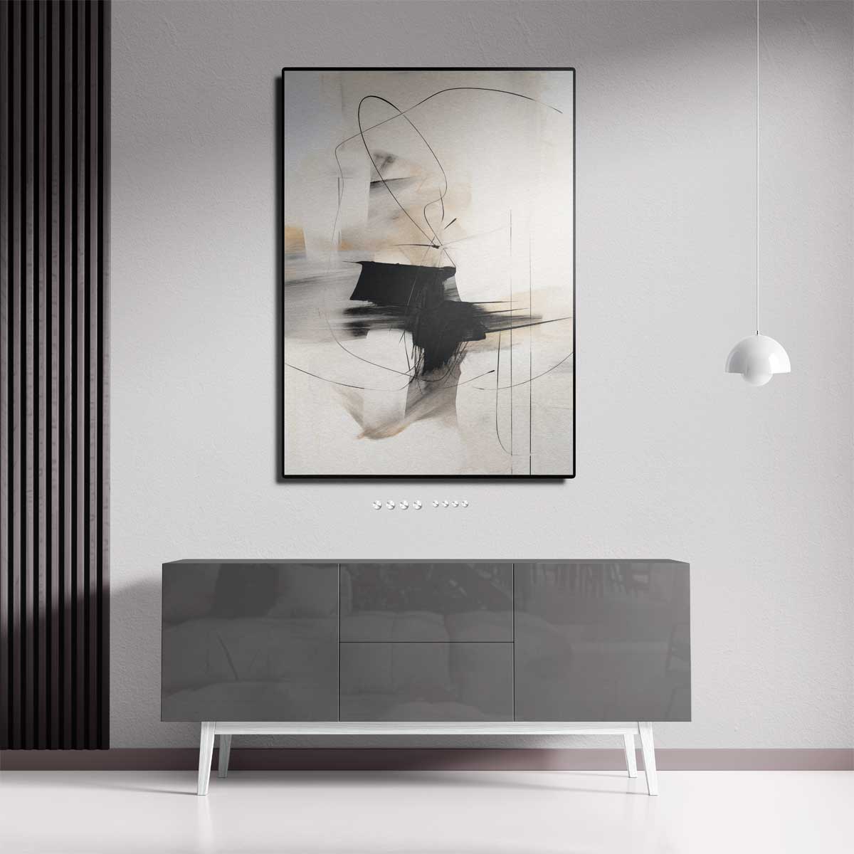 Abstracte Lijnendans – dibond kunstwerk als wanddecoratie