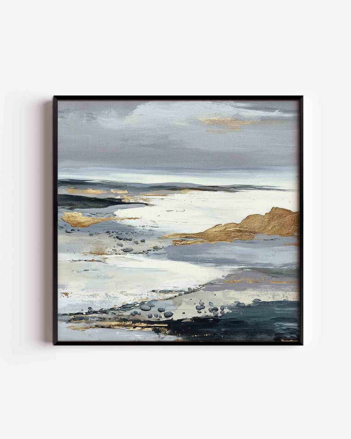 Abstracte landschapsweergave – abstracte vierkante poster als wanddecoratie